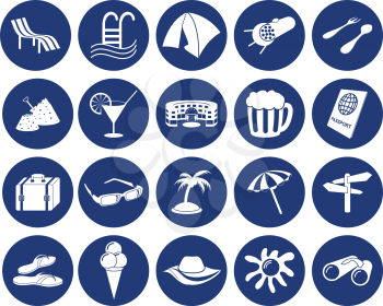 Travel set of different vector web icons