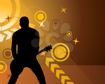 Rock group guitarist. Vector illustration for design use.