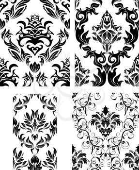 Damask seamless vector patterns set.  For easy making seamless pattern just drag all group into swatches bar, and use it for filling any contours.