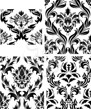 Damask seamless vector patterns set.  For easy making seamless pattern just drag all group into swatches bar, and use it for filling any contours.