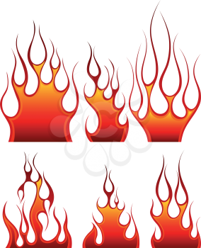 Set of fire vector icons for design use