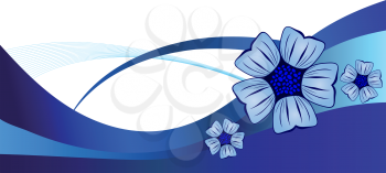 Blue flower vector background for use in web design