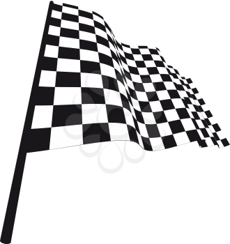 Black and white checked racing flag. Vector illustration. 