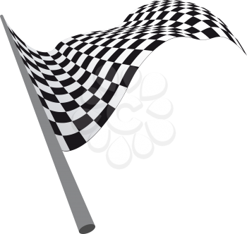 Black and white checked racing flag. Vector illustration. 