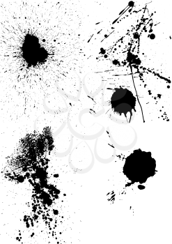 Set of vector ink blots  for grunge design