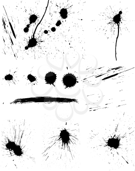 Set of vector ink blots  for grunge design
