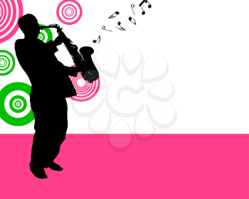 Jazz saxophonist theme. Vector illustration for design use.