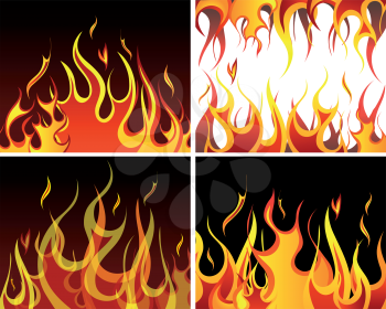 Inferno fire vector backgrounds set  for design use