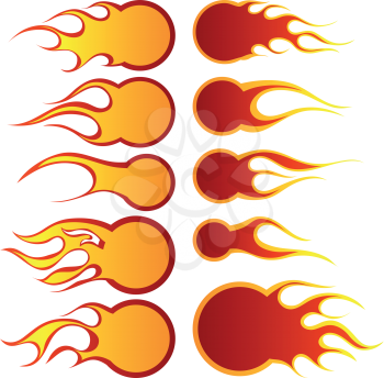 Set of different fireballs patterns for design use