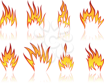 Set of different fire patterns for design use