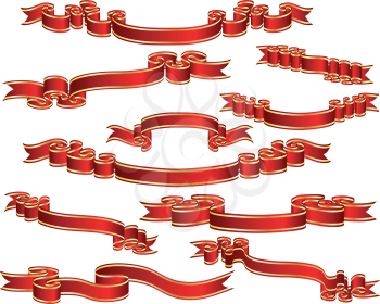 Set of different vector ribbons for design use