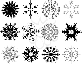 Biggest collection of vector snowflakes in different shape