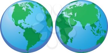 Set of world globes for design use