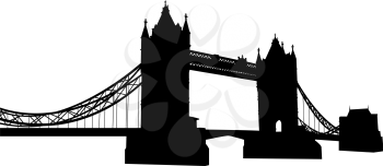 Bridge tower silhouette. Vector illustration for design use. 