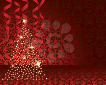 Christmas (New Year) card for design use. Vector illustration.