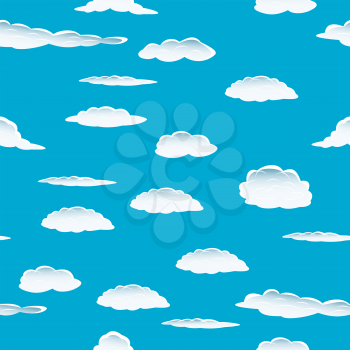 Seamless fluffy cloudy background for design use