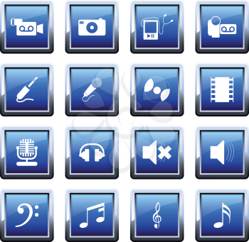 Vector collection of different music themes icons