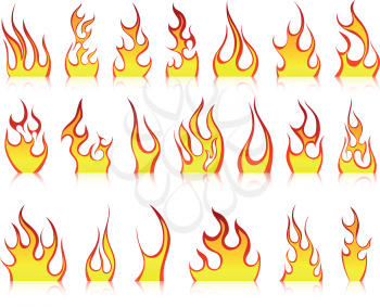 Set of fire vector icons for design use