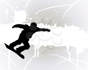 Sport background with snowboard athlete. Vector illustration.
