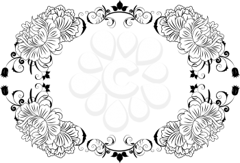 Abstract floral vector frame backgrounds  in Victorian style