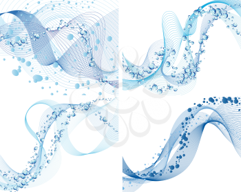 Abstract water vector background set with bubbles of air