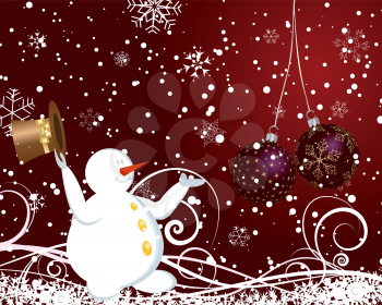 Christmas and New Year background. Vector illustration