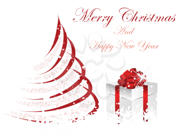 Beautiful Christmas (New Year) card. Vector illustration with transparency EPS10.