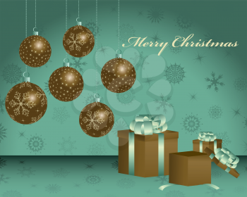 Beautiful Christmas (New Year) card. Vector illustration