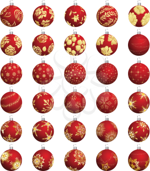 Set of Christmas (New Year) balls. Vector illustration.