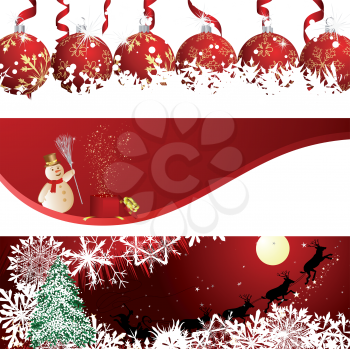 Beautiful Christmas (New Year) banner set. Vector illustration.
