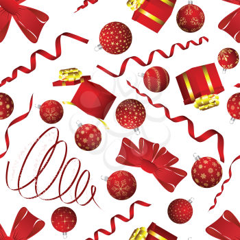 Seamless christmas and new year elements background. Vector illustration.