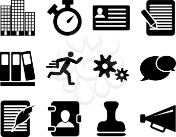 Office and bussines icon set. Vector illustration.