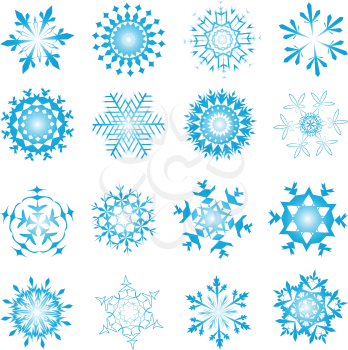 Set of winter frozen snowflakes. Fully editable EPS 8 vector version.