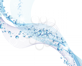 Water ripple background with bubbles. Vector illustration with transparency and meshes  EPS 10.