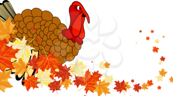 Thanksgiving Day background with maple leaves. All objects are separated. Vector illustration Eps 10.