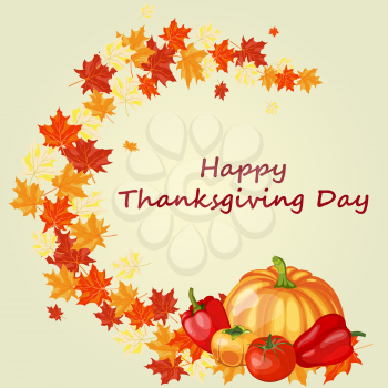 Thanksgiving Day background with maple leaves. All objects are separated. Vector illustration with transparency. Eps 10.