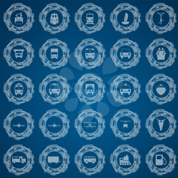 Transportation icon set. EPS 10 vector illustration with transparency.