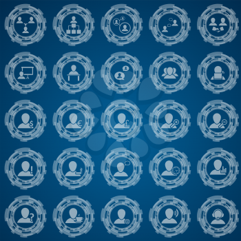 Office and people icon set. EPS 10 vector illustration with transparency.