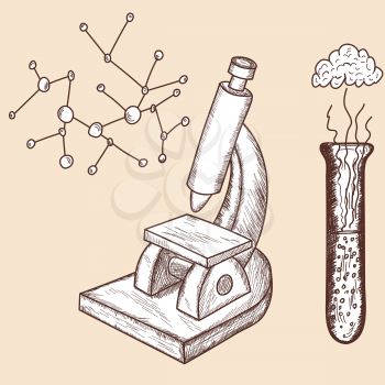 Chemistry sketch set. EPS 10 vector illustration without transparency. 