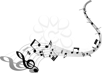 Musical note staff. EPS 10 vector illustration without transparency.