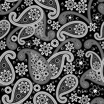 Oriental seamless paisley vector pattern.  For easy making seamless pattern just drag all group into swatches bar, and use it for filling any contours.