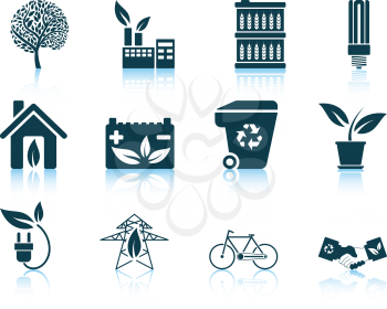 Set of ecological icon. EPS 10 vector illustration without transparency.