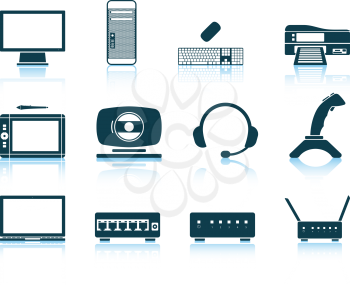 Set of hardware icons. EPS 10 vector illustration without transparency.
