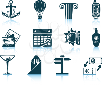 Set of travel icons. EPS 10 vector illustration without transparency.