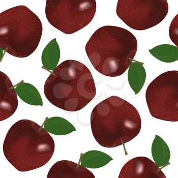 Red apple seamless pattern. EPS 10 vector illustration with mesh and transparency.
