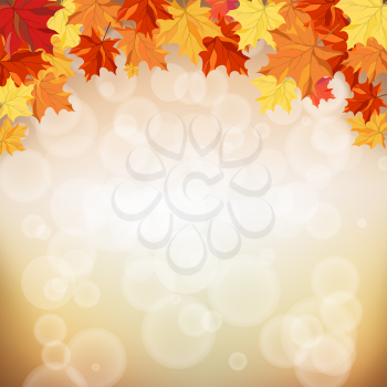 Autumn frame with maple leaves