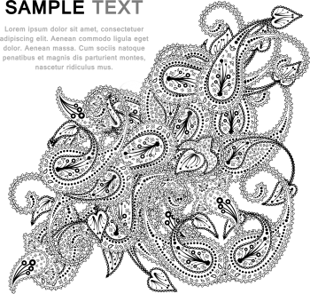 Paisley pattern with copy-space frame