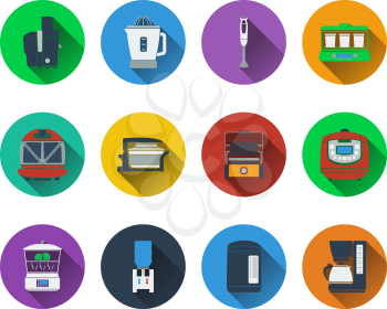 Set of kitchen equipment  icons in flat design
