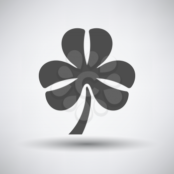 Clover leaf icon over grey background. Vector illustration.