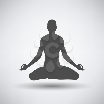 Lotus pose icon over grey background. Vector illustration.